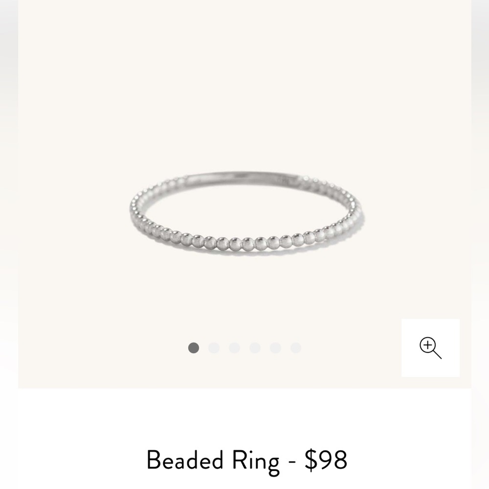 Mejuri Beaded Ring - 14k White Gold - Size 5
